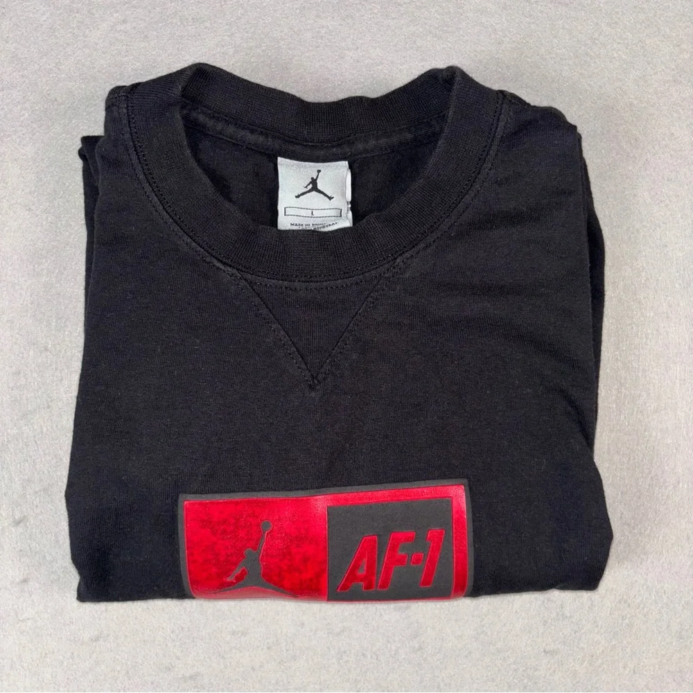 Vintage Jordan x AF-1 T-Shirt Large Black‎ Jumpman Nike Rare Streetwear